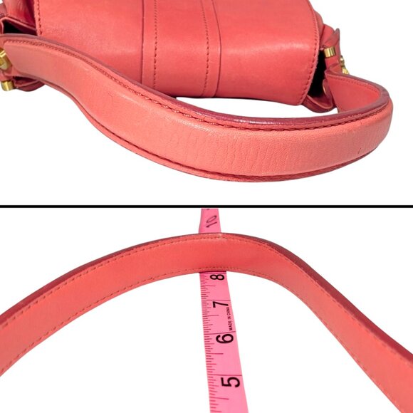 Ellen Tracy Barbie Pink Leather Turn Lock Flap Cover Shoulder Bag - Picture 7 of 12